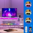 thumbnail image 4 of Dextrus LED Gaming Entertainment Center w/Power Outlets, Large TV stand for 70 inch TVs, Deformable Media Console Cabinet, White, 4 of 10