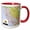 Red/White, variant on 3drose, Image of Topographic Map of California with State Flag, 11oz Two-tone Yellow Mug
