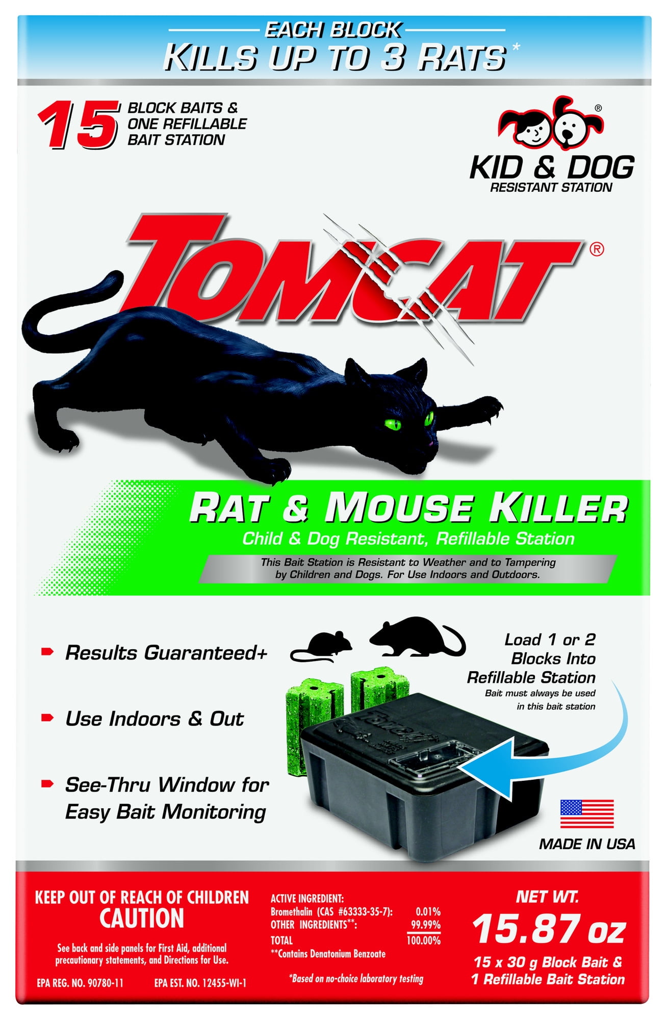 Tomcat Rat and Mouse Killer Child and Dog Resistant, Refillable Station