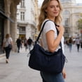 thumbnail image 1 of Bolso bandolera de mujer de color liso con diseño multibolsillos: bolso de hombro ligero de nailon para ir al trabajo, uso diario informal y viajes., 1 of 6