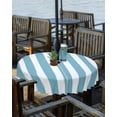 thumbnail image 2 of Lsrtoss Outdoor Tablecloth with Umbrella Hole & Zipper, Aqua Striped Round Tablecloth 54 Inch, Modern Farmhouse Blue White Stripes Patio Table Cover Waterproof Table Cloth for Picnic/Party, 2 of 7