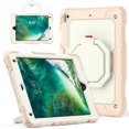thumbnail image 2 of Case for iPad 6th/5th Gen (2018 2017)/iPad Air 2/iPad Pro 9.7 inch, 360 Rotating Stand Handle Shoulder Strap Heavy Duty Shockproof Cover, Cream Rose Gold, 2 of 7