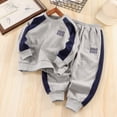 thumbnail image 2 of zuwimk Toddler Baby Boy Fall Winter Outfits Letter Crewneck Sweatshirt Casual Pants 2Pcs Clothes Set(1-2 Years,Grey), 2 of 5