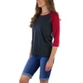 thumbnail image 3 of ToBeInStyle Women's Classic Two Color Cotton Baseball T-Shirts, 3 of 6