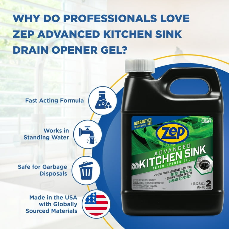 Zep Advanced Kitchen Drain Opener 32 oz (Case of 12) U49710