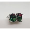 thumbnail image 2 of 8x6mm Watermelon Tourmaline Sterling Silver Earrings, 2 of 4