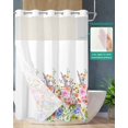 thumbnail image 2 of No Hook Shower Curtain with Snap in Liner, Coloful Flowers Spring Floral Watercolor Hotel Shower Curtains for Bathroom, Washable Shower Curtain Liner Set with Mesh Top Window, 48"x72", 2 of 6