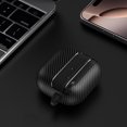 thumbnail image 5 of ELEHOLD for Airpods 4th Gen 2024 Case,Carbon Fiber Pattern Electroplated Women Men Shockproof Full Body Protective Cover with Ring Buckle for Airpods 4th Gen 2024,Clear, 5 of 6