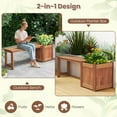 thumbnail image 5 of Costway 1 PCS Hardwood Flower Box with Bench Spacious Seat Open-ended Bottom Perfect for Herbs, 5 of 9