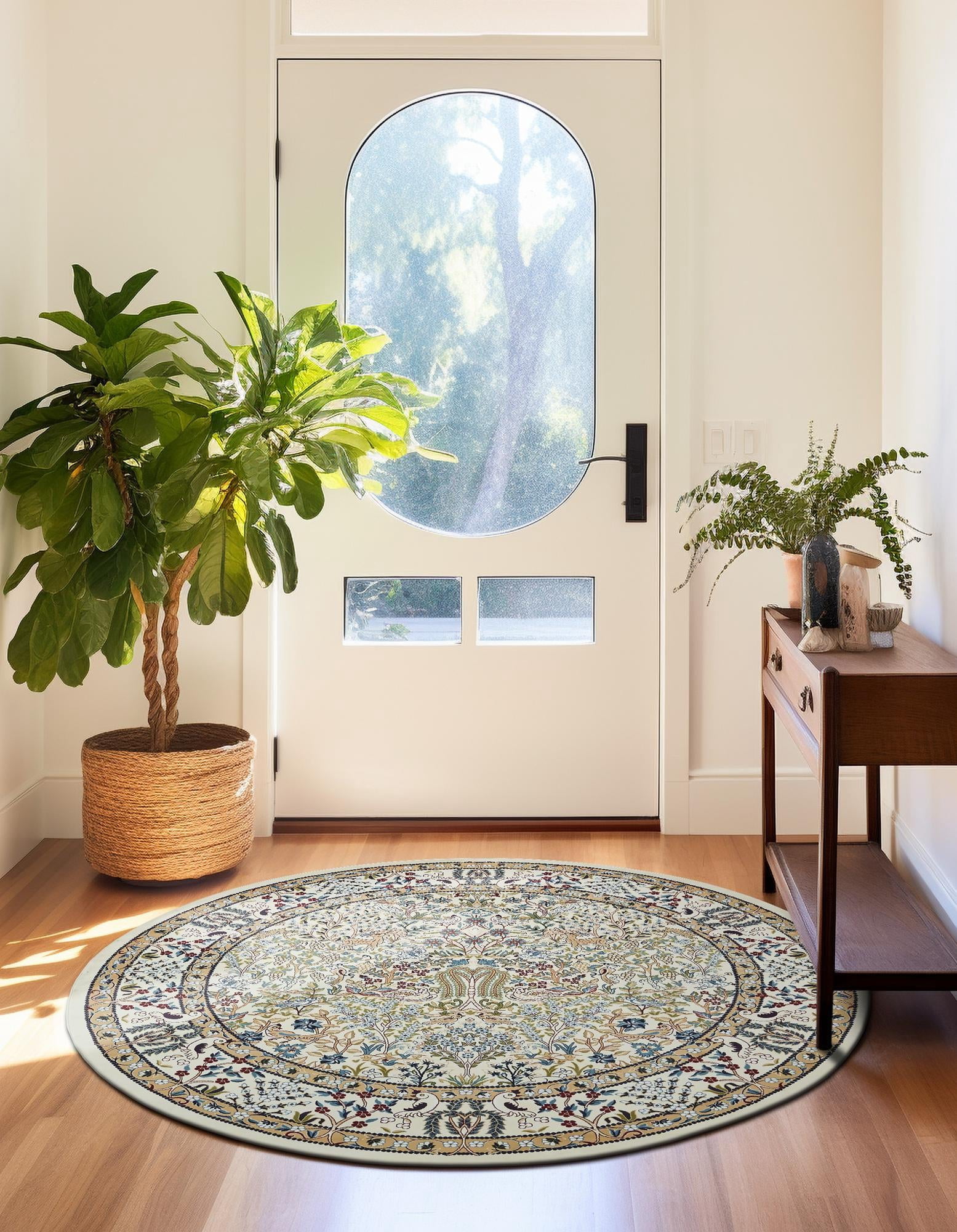 Unique Loom Narenj Collection Area Rug - Bristol (10' Round Ivory/Beige)
