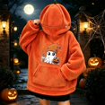 thumbnail image 2 of FYDUU Halloween Hoodies for Women Cute Ghost Graphic Pumpkin Hoodie Soft Comfy Fuzzy Hooded Sweatshirt Pullover Festive Outfit, 2 of 6