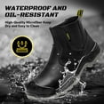 thumbnail image 3 of SPIEZ Men's Steel Toe Chelsea Safety Boots, Non-Slip Waterproof Welding 6-Inch Work Boots, Anti Smashing Puncture-Proof Leather Boots – Black Size 10, 3 of 11