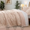 thumbnail image 6 of Full Comforter Sets, 3 Pieces Rose Dust Cute Flowers Botanical Lightweight Soft Bedding Set, 6 of 6