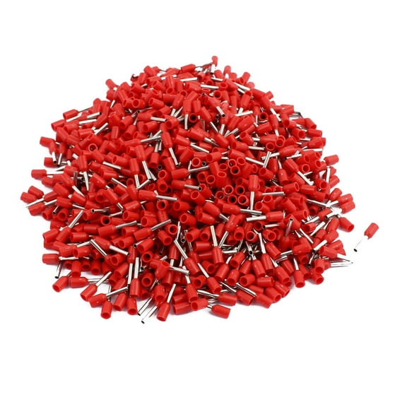 1000 Pcs E7508 20AWG Tube Type Insulated Cable End Terminal Red