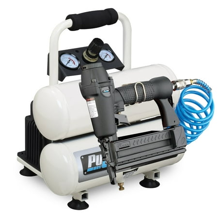 Pulsar 2 GALLON TWIN TANK COMPRESSOR  WITH ACCESSORIES AND NAIL (Best Nail Gun Without Compressor)