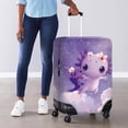 thumbnail image 4 of HELLHERO Purple Axolotls Luggage Cover Anti Fade Anti Dust Polyester Spandex Baggage Protective Sleeve for Travel Airport, 4 of 7