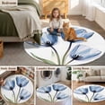 thumbnail image 6 of Blue Tulip Round Area&nbsp;Rug 6ft Flower Farmhouse Non-Slip&nbsp;Washable Circle Rugs Soft Felt Indoor Floor Mat for Bedroom Kitchen Living Room Bathroom, 6 of 9