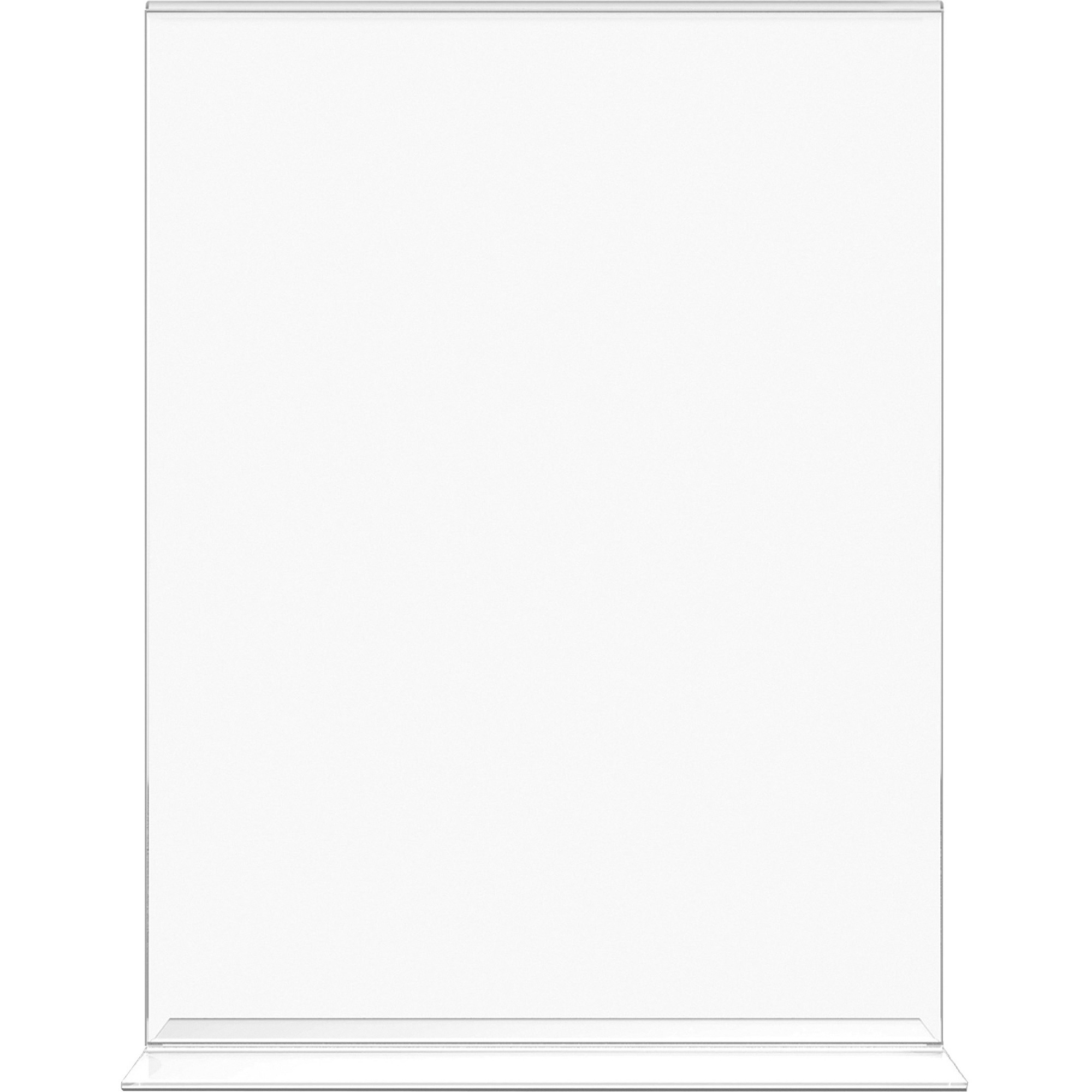 Lorell T-base Standing Sign Holder - Support 8.50" X 11" Media - Acrylic - 2 / Pack - Clear