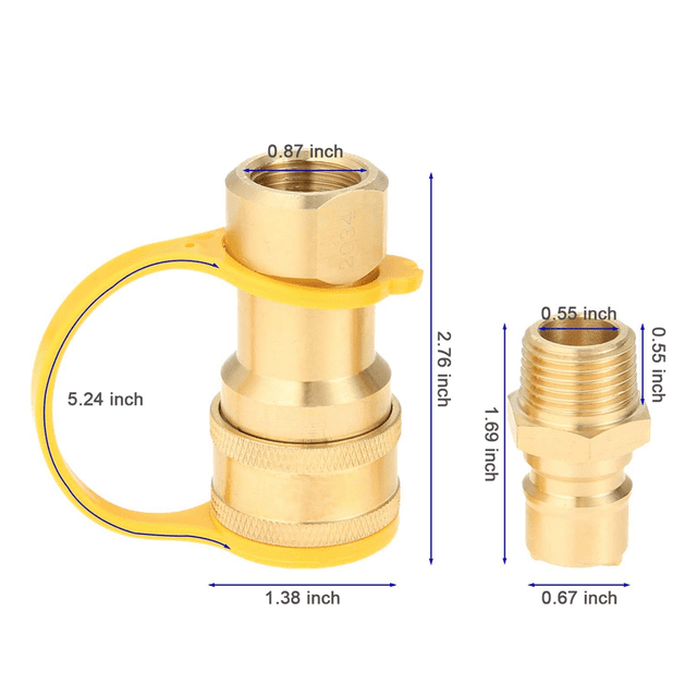 Gas Quick Connect Kit,Disconnect Connector with Male Insert Plug,1/2 Inch Natural Gas Propane Quick Connect Adapter