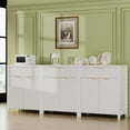 thumbnail image 7 of GIKPAL Sideboard Buffet Cabinet, Kitchen Storage Cabinet with Adjustable Shelves and Drawer, Fluted Coffee Bar, Accent Console Cabinet for Living Room, White Set of 3, 7 of 7