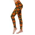 thumbnail image 2 of Halloween Leggings for Women Elastic High Waist Funny Pumpkin Ghost Print Tights Pants Workout Yoga Pants, 2 of 7
