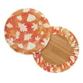 thumbnail image 7 of SEANATIVE Fall Maple Leaf Stool Covers Size M Round Thanksgiving Round Stool Cushion Slipcover Set of 2 13"-15"Dustproof Round Bar Stool Covers with Elastic Band, 7 of 7