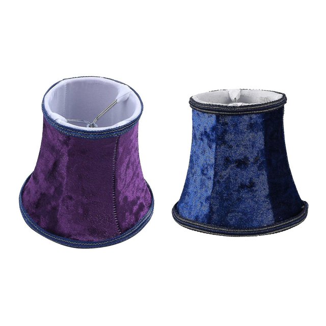 Pantalla de lámpara con clip de tela de 2 piezas, pantalla de lámpara hecha a mano E14 compatible con lámpara de pared europea moderna, PU oscuro