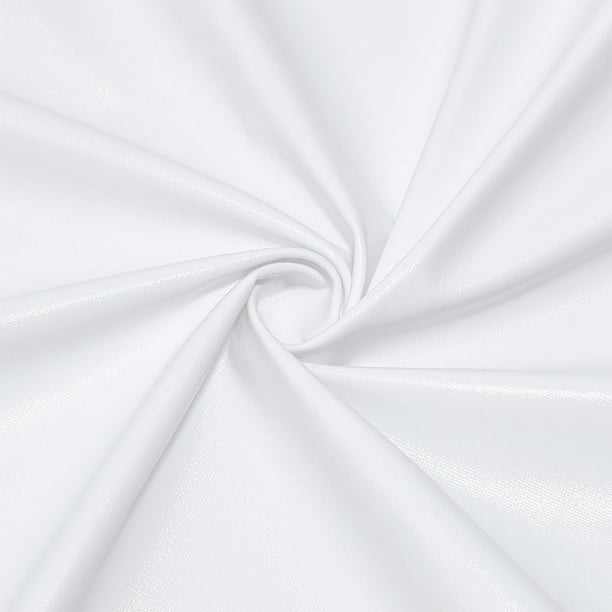 Tela de poliéster metalizada blanca de 99 cm (39 pulgadas), tela elástica de spandex, 1,46 m (1,6 yardas) de ancho, tela brillante elástica, tela de costura de poliéster metalizada, tela lamé