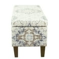 thumbnail image 4 of HomePop Transitional Fabric Large Decorative Storage Bench in Cream, 4 of 11