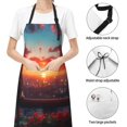 thumbnail image 6 of Cauagu Cat Watching City Sunset Aprons with Pockets,Waterproof Apron for Women,Kitchen Cooking Apron Adjustable Bib Aprons Chef Apron for Cooking,Drawing,Crafting, 6 of 8
