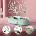 thumbnail image 2 of Árbol de exhibición de joyería, soporte de plástico para árbol de joyería con cajones, soporte de joyería para pendientes, collares, pulseras, relojes y anillos (verde) JM, 2 of 4