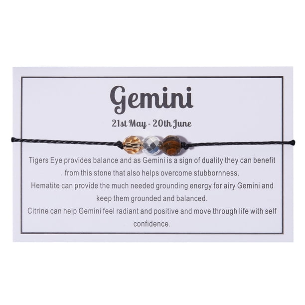 Zodiaco pulsera para las mujeres de la muchacha de la bendición de piedra de cuentas signo zodiacal constelación pulsera de joyería de moda regalos pulsera de cuentas de piedras preciosas