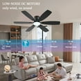 thumbnail image 2 of Ayaoty Ceiling Fans with Lights, 52 Inch Low Profile Ceiling Fan with Light and Remote Control, Flush Mount, Reversible, 3CCT, Dimmable, Quiet, Black Ceiling Fan for Bedroom Indoor/Outdoor Use, 2 of 9