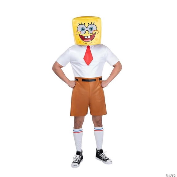 SpongeBob Men's SquarePants Halloween Costume Jumpsuit - Yellow Medium