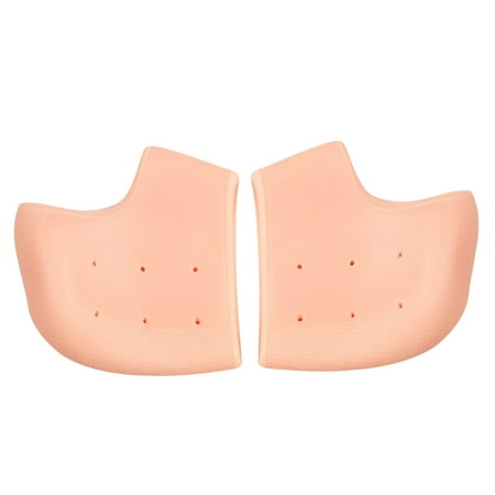 

1 Pair Women Silicone Heel Protective Sleeve Pads Heel Socks Foot Care Protector Sleeves Heel Covers for Cracked Skin and Heel Pain