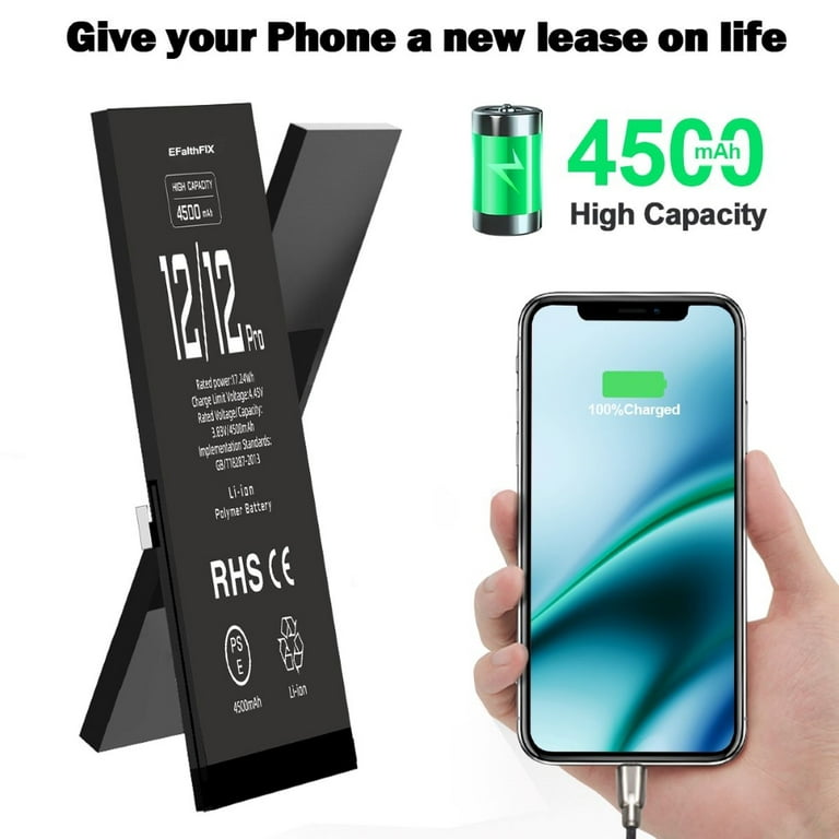 LRSE Replacement Battery for iPhone 12, 12 Pro, 4500mAh High