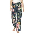 thumbnail image 2 of Lsque Vintage Floral Print Women's Pajama Pants, Lounge Pant - Comfortable Home Wear,Elastic Waistband, Stylish Design-Large, 2 of 9