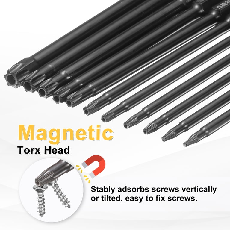 Uxcell 6pcs T9 Torx Screwdriver Bit 1/4