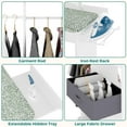 thumbnail image 4 of Advwin Rolling Ironing Board with Storage Cabinet, Drawer and Iron Rest Rack – Compact Space-Saving Ironing Table for Laundry Room or Living Room, Green Leaves, 4 of 11