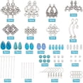 thumbnail image 2 of 1 Box 10 Pairs Chandelier Earring Kit Bohemian Charms Bulk Fashion Vintage Faceted Glass Bead Boho Bead Earrings for Women Dangle Trendy Jewelry Making Kits Festival Wedding Birthday Gift, 2 of 7