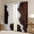 thumbnail image 2 of Homewish Animal Cow Print Blackout Curtains Set of 2 (52x84 Each) for Teens Boys Girls,Brown White Window Curtains,Rustic Farmhouse Curtains and Drapes,Breathable Home Decor, 2 of 6