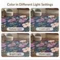 thumbnail image 7 of ODIKA 4'x6' Blue Purple Deep Floral Elegance Washable Area Rug Watercolor Giant Flowers with Fall Charm Non-Slip, Chair-Friendly, Flatwoven for Home Office, Under Desk, 7 of 7