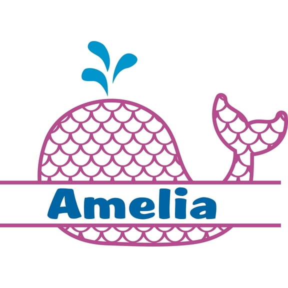 Blowhole Whale Whales Hole Animal Customized Wall Decal - Custom Vinyl Wall Art - Personalized Name - Baby Girls Boys Kids Bedroom Wall Decal Room Decor Wall Stickers Decoration Size (12x20 inch)