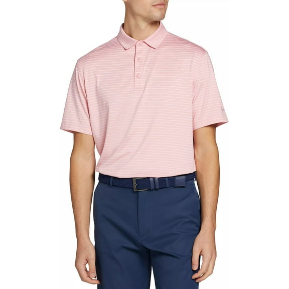 Walter Hagen Performance 11 Classic Stripe Polo, Men's, Small, Brilliant Pink St