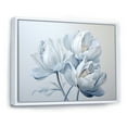 thumbnail image 2 of Designart "Blue-White Tulip Artistry II" Tulips Floater Framed Canvas Wall Art, 2 of 5