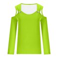 thumbnail image 4 of Viikei Blouses for Women 2025 Plus Size Tops Clearance,Women's Fashion Casual Solid Off Shoulder Long Sleeve Pullover Long Sleeve Top Long Sleeve V-Neck Top/Shirt Green XXL, 4 of 5