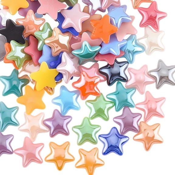 1 Box 500Pcs Star Cabochon Flatback Charms Stars Assorted Random Mixed Color Glass Shapes Bead Cabochon Scrapbooking Embellishments for DIY DIY Craft Card Making Jewelry Cell Phone Decoration