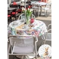 thumbnail image 4 of Outdoor Tablecloth with Umbrella Hole and Zipper, Bunny Easter Round Table Cloth 54 Inch Waterproof Tablecloth, Spring Floral Rabbits Eggs Farmhouse Picnic Table Cover for Patio Camping, 4 of 7