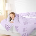 thumbnail image 4 of Feelyou Cartoon Cute Bow Full Size Comforter Sets for Kid, Purple Princess Ribbon Bedding Comforter Set, Stripes Geometric Reversible Bedding Sets, Ultra Soft Home Decor, 3pcs, 4 of 8