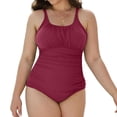 thumbnail image 2 of JoveMarine Women's Casual One Piece Swimsuit Modest Beach Bathing Suit Summer Pool Swimwear Bathing Suit For Womens Swimsuits Red 4XL, 2 of 6